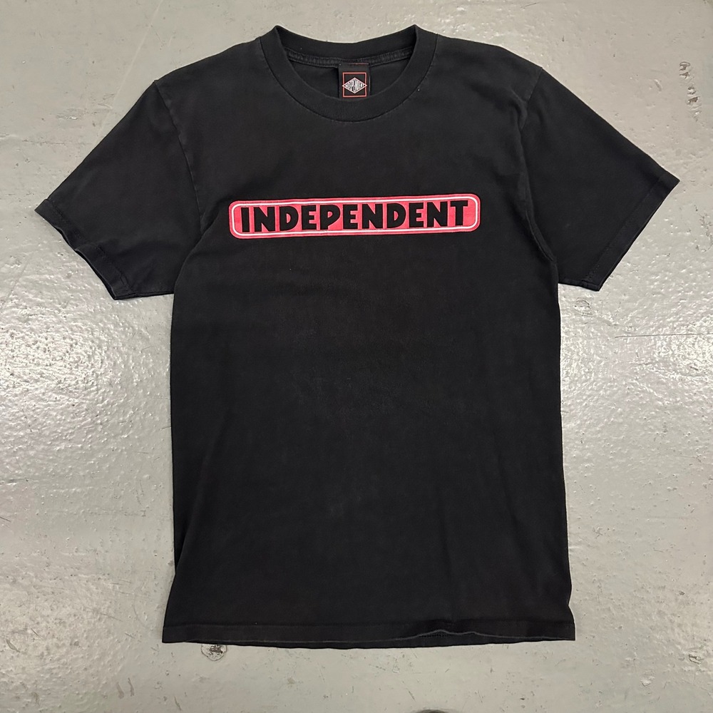 Independent Truck Co Mens Small Black T-Shirt Preowned Bar Logo Skateboard
